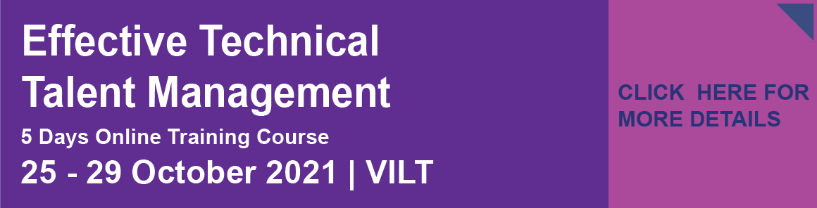 Web Banner - Effective Technical Talent Management 25 - 29 Oct 2021